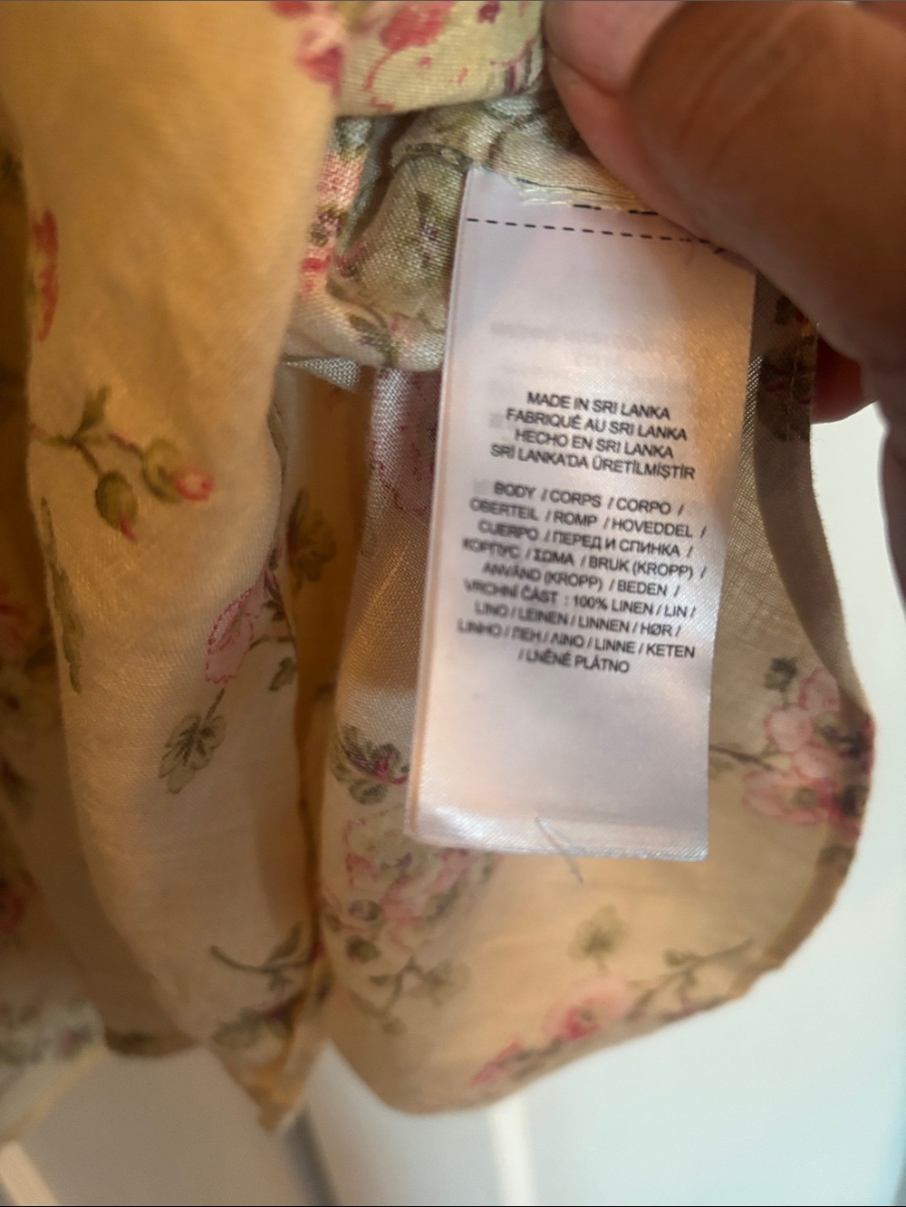 Ralph Lauren Linen Cream Floral Button-Up Blouse - Picture 5 of 7